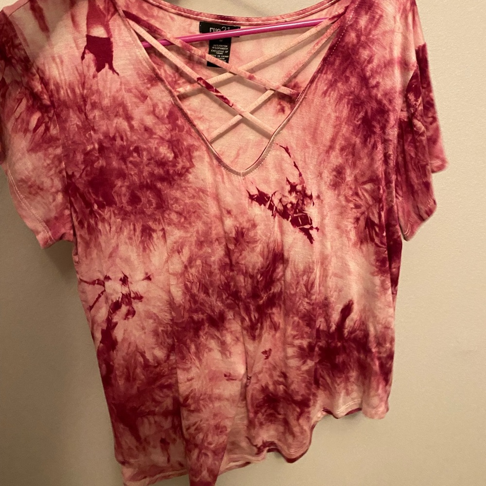 red tie dye shirt